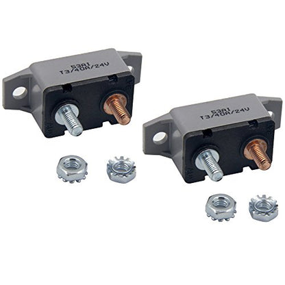 ZOOKOTO 2pcs 12-24V 40 Amp ATV Resettable Circuit Breaker Fuse Holder 40A - color: 2Pcs, size: 40A