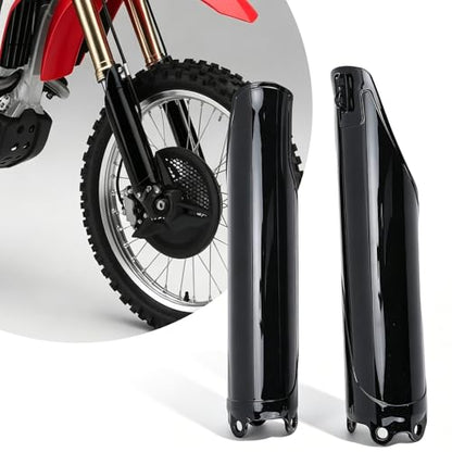 2Pcs Front Fork Tube Cover, Glossy Black Fork Guard Protector Fit for CR125/250/500 (93-07) CRF250R/X (04-18) CRF450R/X (04-17/18) CRF450RX (17-18)