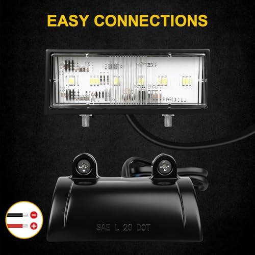 2Pcs LED License Plate Lights, 10V/30V Submersible 6 SMD Car Rear License Plate Lamps for Car, Trailer, Lorry, Caravan, Boat, Vehicle or Truck DOT SAE Compliant, ABS Housing - color: YN-706