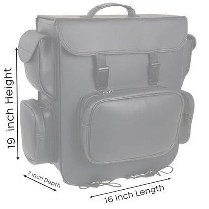 Milwaukee Leather SH584-BLK-PCS Black PVC Two Strap Sissy Bar Bag (16X19X7), One Size