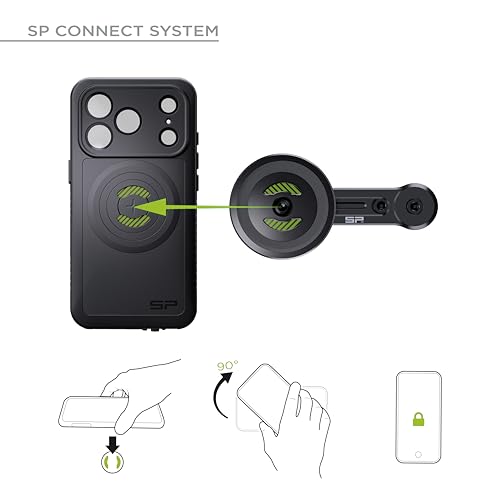 SP CONNECT Moto Bundle II AVM Xtreme | SPC+ |Compatible with iPhone 14 Pro Max | Phone Mount for Motorcycle | Motorcycle Phone Holder | Handlebars - style: for iPhone 14 Pro Max