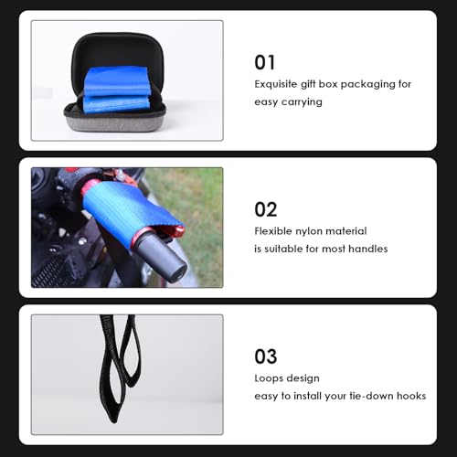 Kzinrft Motorcycle Handle Strap is Easy to Adjust and Can Maintain Vehicle Stability and Safety During Transportation, Suitable for All Tricycle Bike ATV Scooter (Blue) - color: blue