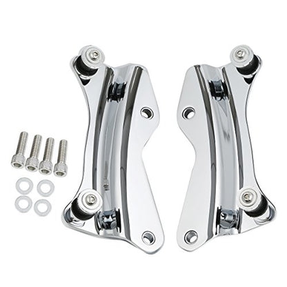 XFMT 5.5" Matte Black Razor Trunk W/Backrest Pad + Chrome Mount Rack + Docking Kit For Harley Touring Road King Street Glide Road Glide Electra Glide Ultra Classic 2014-Later - color: Matte Black Set 7