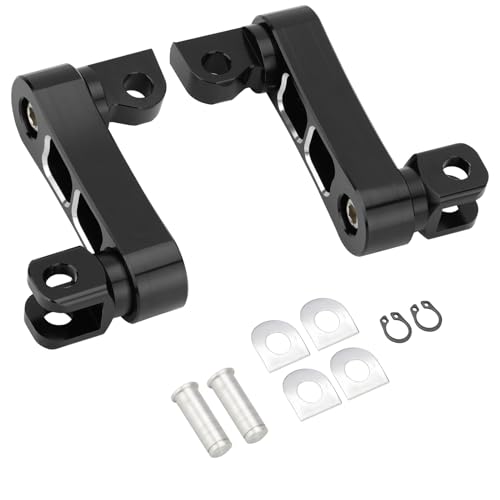 Motorcycle Male Mount Foot Peg Extensions Passenger Highway Pegs Clamp Support Brackets Adjustable Black White Replacement for Harley Dyna Softail Touring Sportster Road King Street Glide - color: Black White