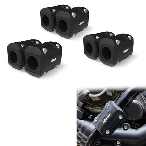 Xitomer 3 Pair 22mm/25mm/28mm Motorcycle Engine Guard Bumper Crash Bar Protectors, Motorcycle Crash Bar Protectors Frame Sliders (Black)