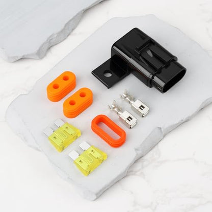 2 Sets 2 Pin 20A Fuse Connection Socket Kit Suitable for Passenger Cars Motorcycles Ships - size: 20A