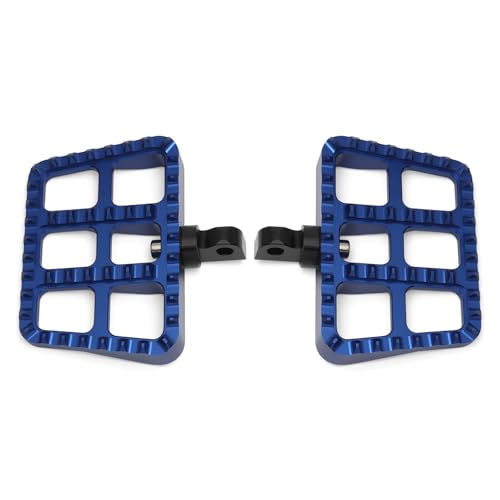 Motorcycle Mini Floorboards Foot Pegs Mx Wide Footrests Pedals Fit For Harley Dyna Fat Bob Touring Street Glide Road King Road Glide Electra Glide Sportster 883 Softail Breakout Universal (Blue) - color: Blue