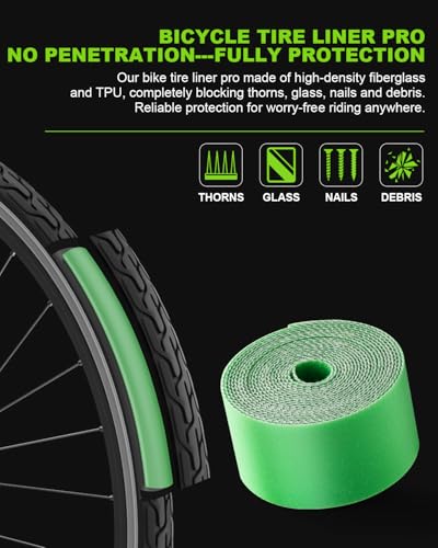 Julai Bike Tire Liner Pro, Inner Tube Bicycle Flat Protector Compatible with 20/24/26/27.5/29" - size: 700x28-32C