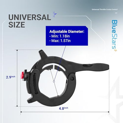BlueStars Throttle Cruise Control/Motorcycle Throttle Lock - Universal Compatible with Most Motorcycles/Electric Bikes/Scooters/ATVs - Control Assist Motorcycle Accessories