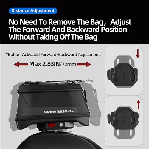 Rhinowalk Motorcycle Tank Bag Magnetic Quick Release 5–6.5L Expandable Motorbike Fuel Tank Bag with Lock, Waterproof Storage Backpack with Rain Cover (Brown) - color: Brown