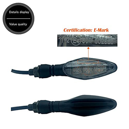 LED Turn Signal Light E-MARK Vehicle Inspection 2pcs set Motorbike Universal High brightness DC12V - color: Smoke / 2pcs, size: Model 2