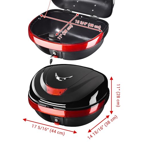 Motorcycle Trunk Top Case Motorcycle Tour Tail Box Lockable Storage Carrier Case for Helmet Luggage Black 35L(35L) - size: 35L