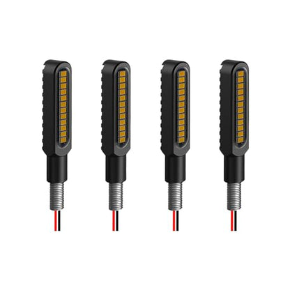 Waterproof Motorcycle Blinkers Indicator Turn Signal Amber Flowing Sequential Universal Lamp (Pack of 4) - size: 4pcs metal casing 2835 blinkers