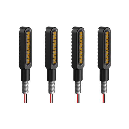 Waterproof Motorcycle Blinkers Indicator Turn Signal Amber Flowing Sequential Universal Lamp (Pack of 4) - size: 4pcs metal casing 2835 blinkers