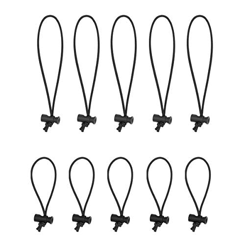 Foto&Tech Multipurpose Extra Thick Elastic Cable Tie and Organizer, Adjustable Cable Strap Toggle Tie, Reusable Tangle Tamer, Cable Management for Cord and Cable (5x 16CM+5x 25CM, Black) - color: Black, size: 5x 16CM+5x 25CM
