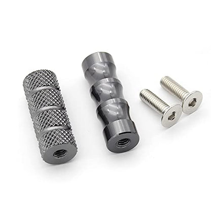 PROCNC 6mm Motorcycle Knurled Shifter Peg Anti-Skid Gear Shift Brake Lever Foot Pegs Pedal Hole Footrests Footpeg Rearsets For Suzuki Yamaha Kawasaki Bmw (Grey) - color: gray