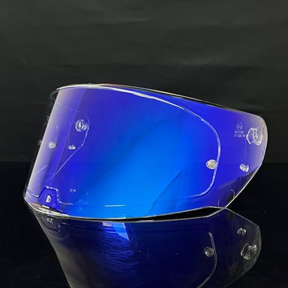 Assault Helmet Visor,Motorcycle Helmet Shield Replacement UV Protection Windshield Compatible With Assault,Stream,Rapid,Storm,FF320,FF328,FF353,FF800(Revo Clear Blue) - color: Revo Clear Blue