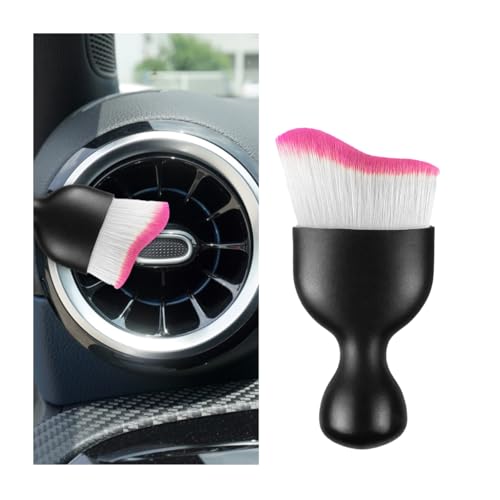 Car Interior Detailing Brush, Curved Soft Bristles Vehicle Removal Dust Collectors, Scratch-Free Automotive Cleaning Tool Accessories, Universal for Truck SUV Sedan (White/Red) - color: White/Red