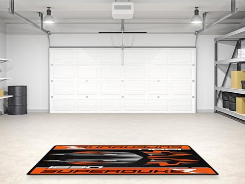 Garage Mat for KTM 1290 Superduke R Motorcycle Model, Parking mat, Pit Mat, Washable Non-Slip Garage and Showroom Floor Carpet-Rug (Size 2: 102 x 47/260 x 120 cm) - size: 3'11" x 8'6"