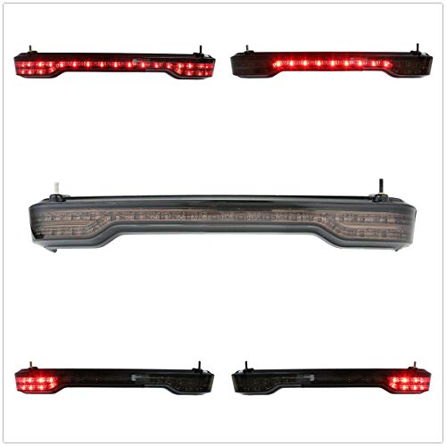 TCMT King Trunk Box Wrap-Around Backrest LED Brake Taillight Speakers Fit For Harley 2014-2025 Touring CVO Road King Road Glide Street Glide Electra Glide Pack - color: Style A+Speakers#1+Smoke Taillight