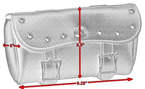 Daniel Smart Two Strap Tool Bag with Stud Design -Waterproof and Durable Premium Synthetic Leather with Stunning Twist and Pin Buckle Lock - style: Ds5602s-fbm