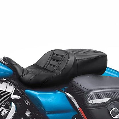 Hammock Drive River Seat - Motorcycle Seat Cushion Fit for Harley Touring Road Glide FLTRX 2009-2023 Road Glide Limited FLTRK 2020-2023 Ultra Limited FLHTK 2009-2023 - color: B# Black