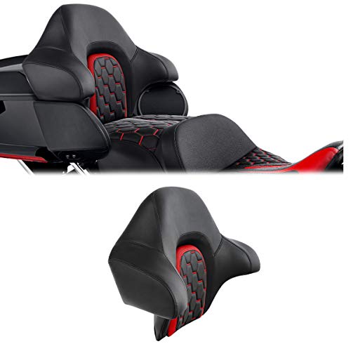 C.C. RIDER Wrap Around King Tour Trunk Backrest fit for Harley Touring Road King Street Glide Road Glide Electra Glide 2014-2024 - color: Passenger Backrest 23#Black+Red