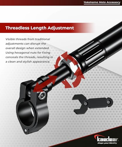 KAEDEAR Adjustable Handlebar Brace Bar, Aluminum, Motorcycle Multi-Bar, for Phone Holders and Accessories, 0.86 inches (22 mm) Handlebar Compatibility, Adjustable Center Brace KDR-HB2