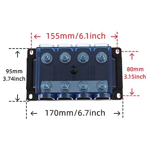 BOJACK 4-Way AMG Mega Fuse Holder (Pack of 1 ANM-B4) - size: 4-Way