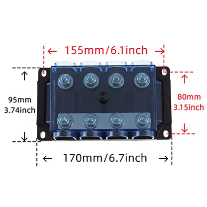 BOJACK 4-Way AMG Mega Fuse Holder (Pack of 1 ANM-B4) - size: 4-Way