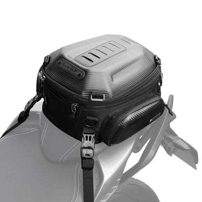 HUNTVP Expandable Motorcycle Tail Bag Motorcycle Bags 12L-18L Rear Seat Luggage Bag with Rain Cover and Helmet Bags Waterproof, Black