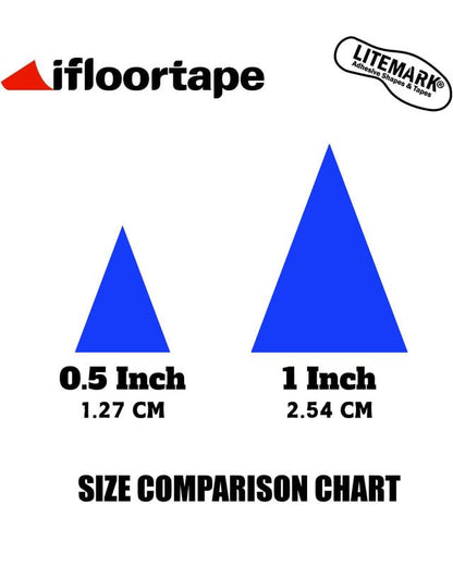 LiteMark Reflective Triangle Sticker for Bike, Helmet, Blue, 1 Inch - Pack of 42 Pcs - color: Blue