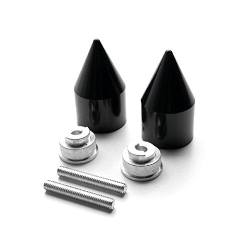 Black Spiked Bar Ends Weights Sliders - Compatible with Honda CBR 600 900 929 954 1000 "RR" and More! (1987-2013)