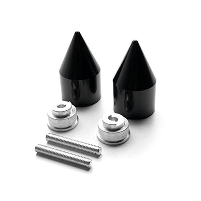 Black Spiked Bar Ends Weights Sliders - Compatible with Honda CBR 600 900 929 954 1000 "RR" and More! (1987-2013)