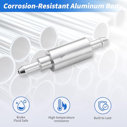 4 Pack Brake Bleeder Hose Kit with One Way Check Valve - Universal Brake Fluid Bleeder Hose, One-Way Valve Prevents Air Backflow for Car Motorcycle Hydraulic Brake Bleeding Tool