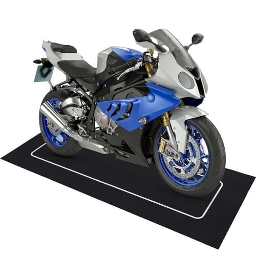 Drydiet 78 x 31 Inch Motorcycle Mat Garage Floor Rug Washable Parking Mats for Garage Floors Non Slip Oil Absorbent Pad Rubber Backing Layer Protects Floor (Basic Style, Black) - color: Black, size: 78 X 31 Inch, style: Basic Style