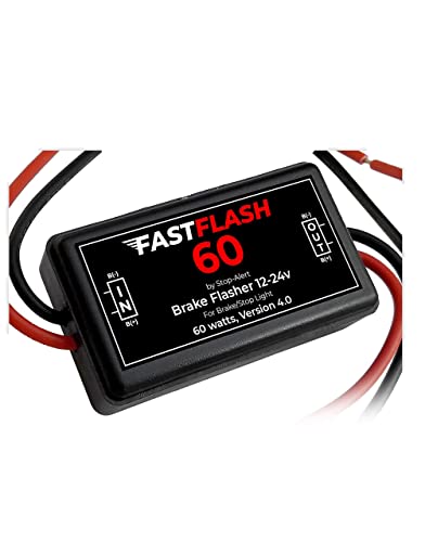 FastFlash 60 Watts Best Brake Flasher Tail & Stop Light Strobe 50X Fastest Preprogrammed 3 Blink Pattern Sequence - LED & ANY OTHER BULB for Cars, Trucks, Motorcycles mount 5A 12-24V - color: Fastflash 60w