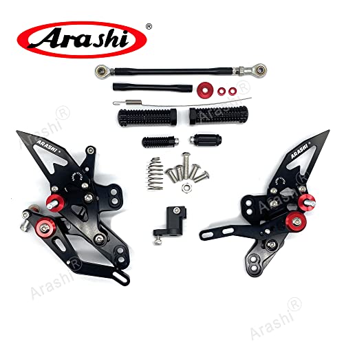 Arashi Version 2.0 Adjustable Rearsets for Honda CBR650R CB650R CBR650F 2019-2025, Black - color: Black, size: CBR650R CB650R CBR650F 2019-2025