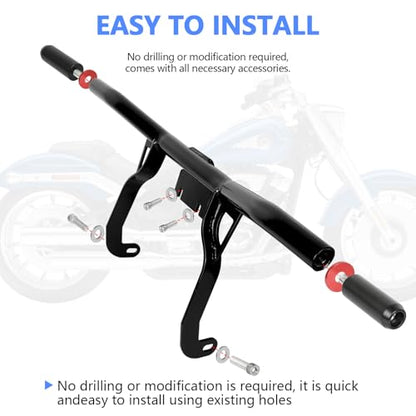 Motorcycle Front Engine Guard Crash Bar Bumper Protector with Flat Washer Flat Out Bar Compatible with Harley Davidson Street Glide Road Glide Road King Electra Glide Trike Glide 2009-2013 Black
