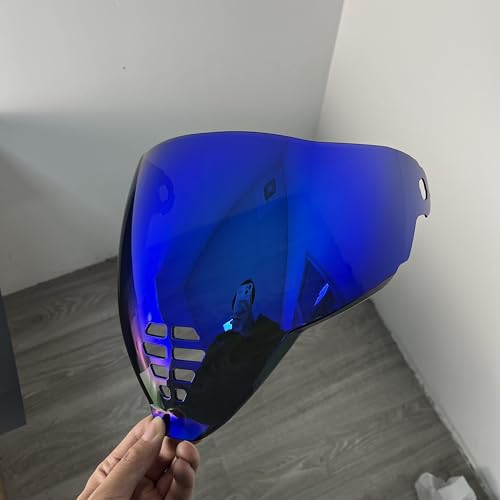 YMTSGEA Airflite Helmet Visor Replacement for IC-06.Motorcycle Helmet Shield Windshield Sunshield PC Lens UV Protection Compatible with Airflite IC-06 (Revo Deep Blue) - color: Revo Deep Blue