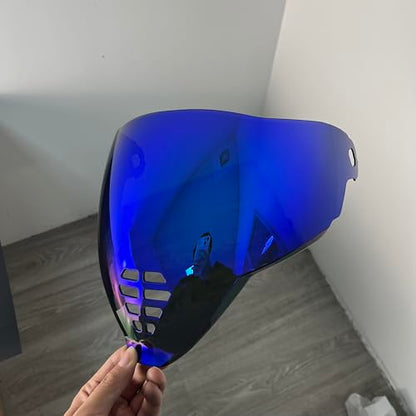 YMTSGEA Airflite Helmet Visor Replacement for IC-06.Motorcycle Helmet Shield Windshield Sunshield PC Lens UV Protection Compatible with Airflite IC-06 (Revo Deep Blue) - color: Revo Deep Blue