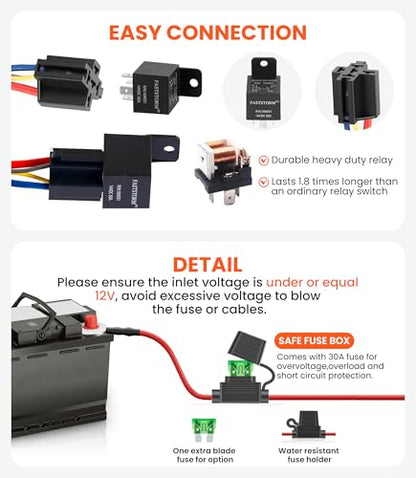 12V Electric Fuel Pump Waterproof Relay Kit Heavy Duty Long Wiring Harness Kit 60 Amp with Fuel Pump Rocker Switches Jumper Wires Set for Cars Trucks Boats ATVs UTVs RVs - color: Fuel Pump Relay with Rocker Switches Kit