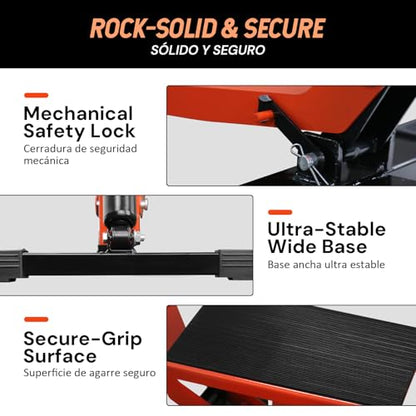 SEKAM Dirt Bike Stand, 1200 LBS Hydraulic Motorcycle Lift Jack with Safety Lock, Heavy-Duty Motorcycle Lift Stand for Maintenance & Repair