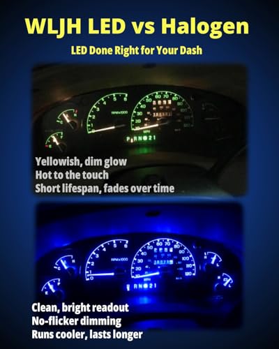 WLJH 40 Pack T10 & T5 LED Bulbs With Sockets, 194/168/W5W/2721/74, Non-Polarity, Dimmable, for Interior Dash Gauge, Dome, Map, Vanity Mirror, Glove Box,Trunk,License Plate Lights, 300 LM Blue - color: Blue