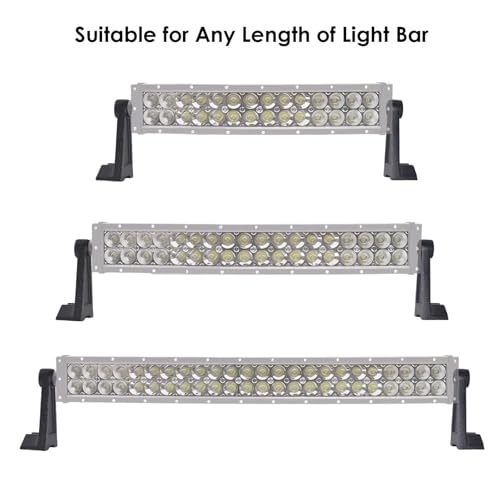 Universal Light Bar Mounting Brackets - Side Mount Base for Dual Row LED Straight & Curved Lightbars, Anti-Vibration Rubber Pad Included, Off-Road Truck UTV Roof Ditch Light Hardware (2-Pack)