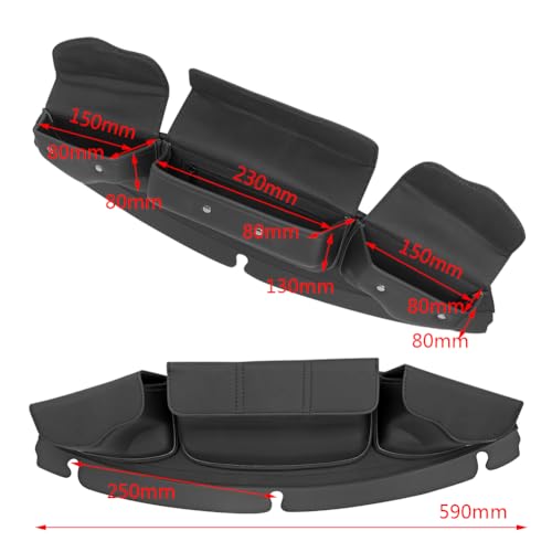 H RUO 3 Pocket Windshield Bag Batwing Fairing Bag Pouch Fit for Harley Touring Street Glide Electra Glide Tri Glide Ultra Limited FLHX FLHXST FLHXS 2014-2024