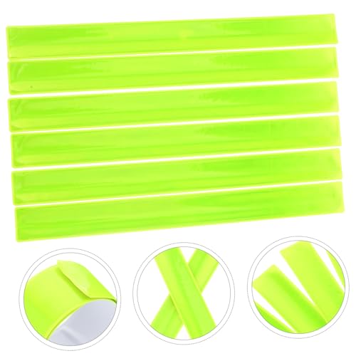 6pcs High Vis Reflective Armband Snap Band Wrist Straps for Biking Sports Riding Safety Band for Ages Random Color