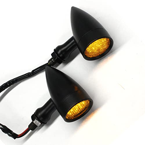 DREAMIZER 4pcs LED Motorcycle Amber Red Front Rear Brake Turn Signal Light Blinker Driving Tail Light Compatible With Sportster 883 Street bike Dirt bike Cruiser and chopper - color: Black