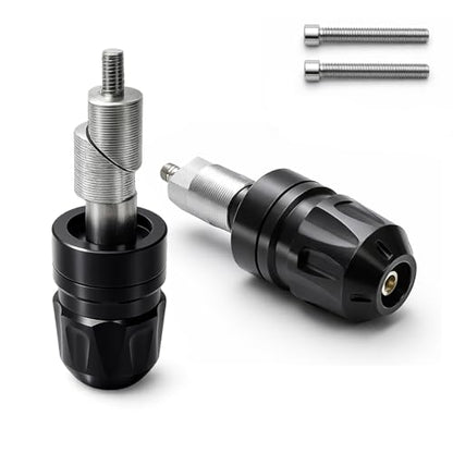 Motorcycle Handle Bar Ends Plug for 17-19 mm Handlebars, Aluminum Heavy Bar End Slider Anti Vibration Handlebar Grip End Weight Caps(Black) - color: Black