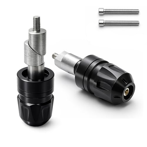 Motorcycle Handle Bar Ends Plug for 17-19 mm Handlebars, Aluminum Heavy Bar End Slider Anti Vibration Handlebar Grip End Weight Caps(Black) - color: Black